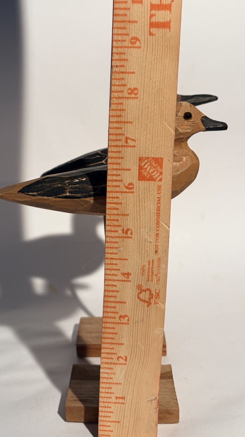 Vintage Hand Carved Wooden Shorebird Bird Decoy Nautical Folk Art Set