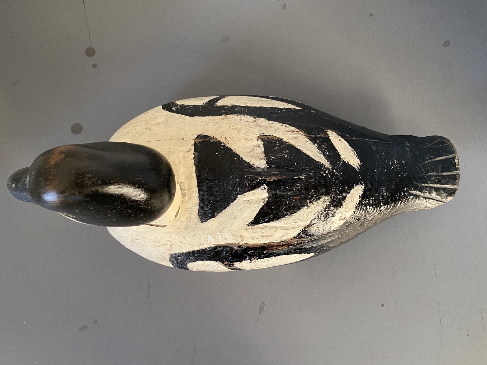 Vintage Primitive Goldeneye Duck Decoy w/Canadian Origins, Painted Eyes