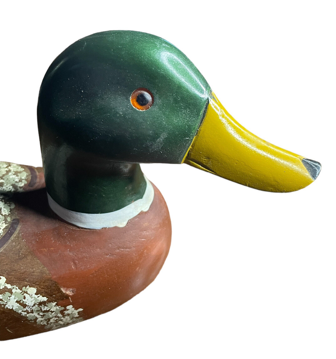 Duck Decoy 14″ Painted Wood Folk Art Hunting Cabin Decor Vtg