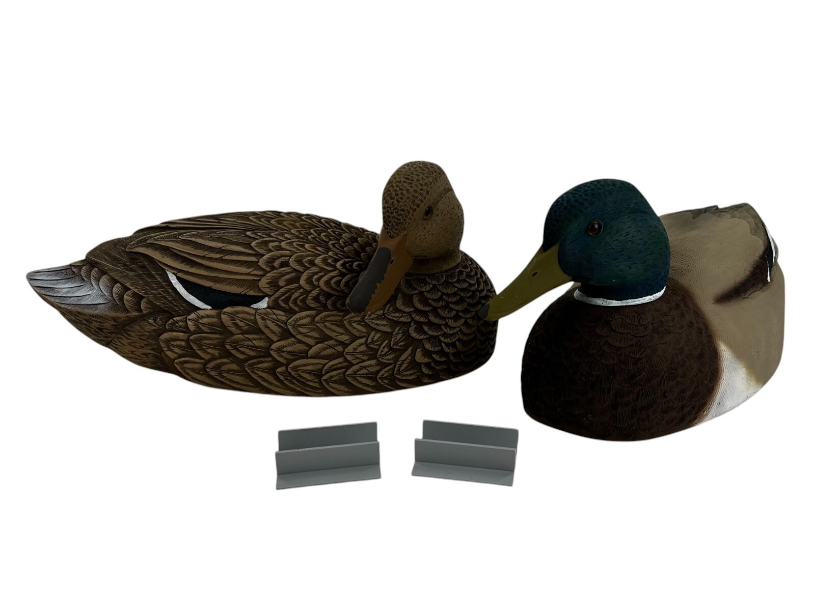 Ducks Unlimited 1990 MALLARD PAIR Medallion Working Decoys 18″ x 7.5″ x 7″ NEW