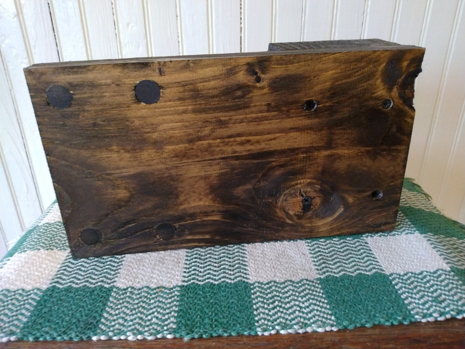 Handmade Rough Cut Wooden Duck Decoy Stand. Double Stand Holds Two Decoys