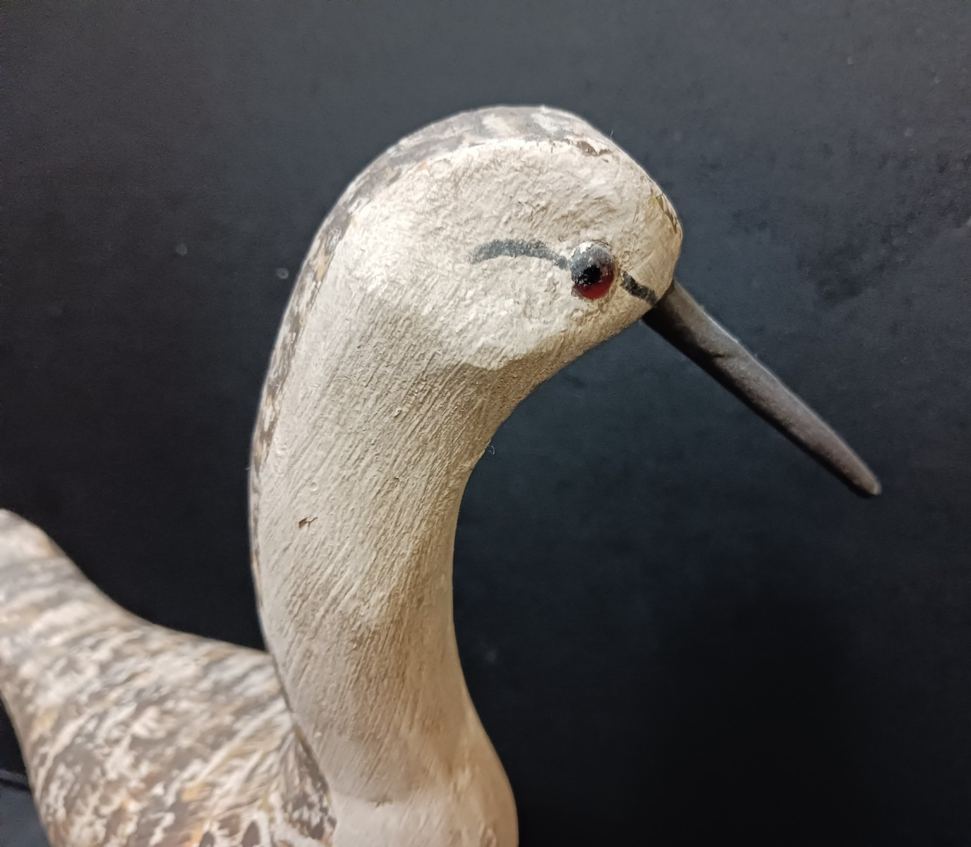 H Monk NE Shorebird Decoy Hand Carved Painted Vintage Antique Bird Figure