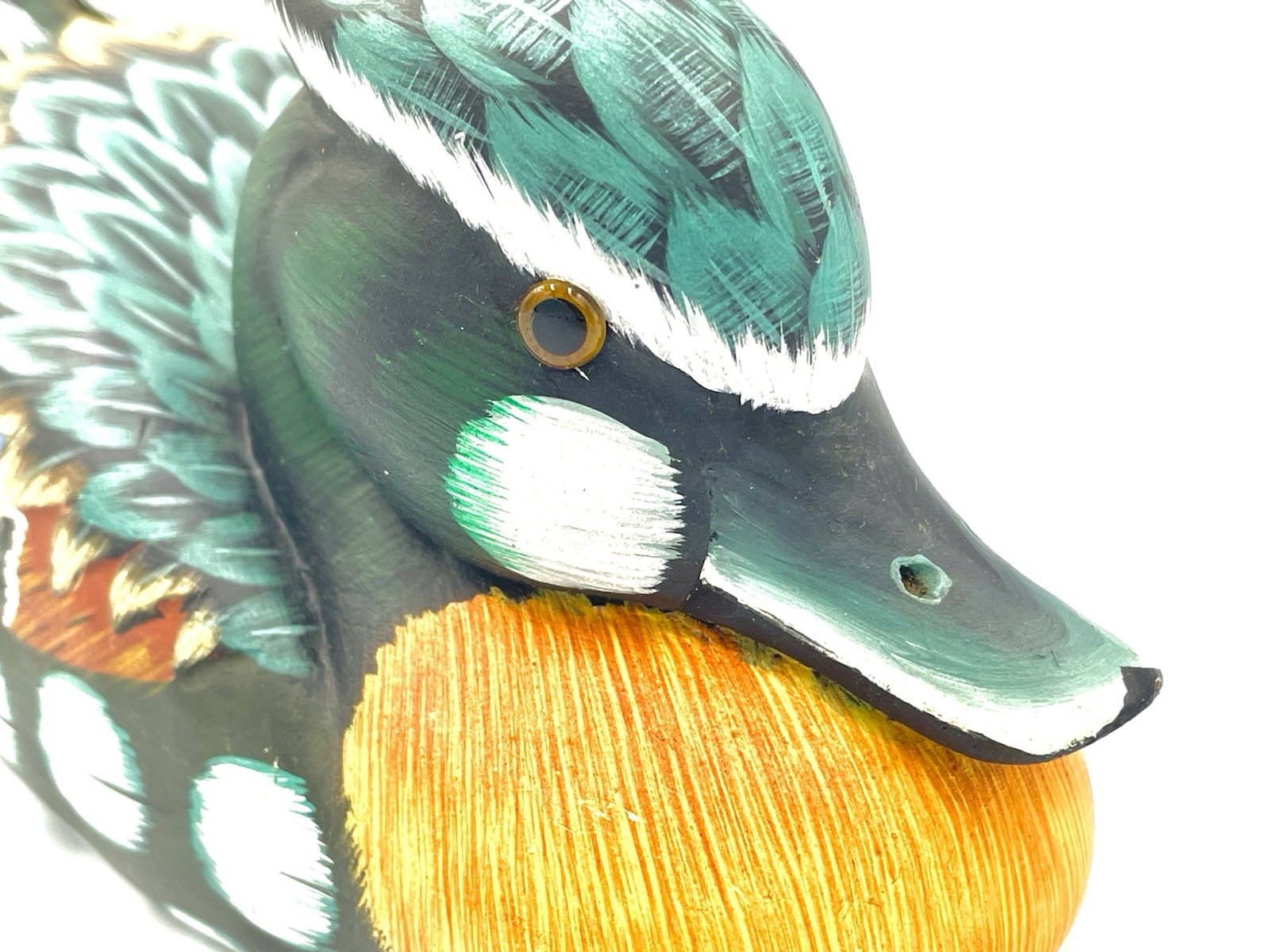 Vintage Duck Drake Decoy Wooden 8″ Handpainted Made In Peoples Republic Of China