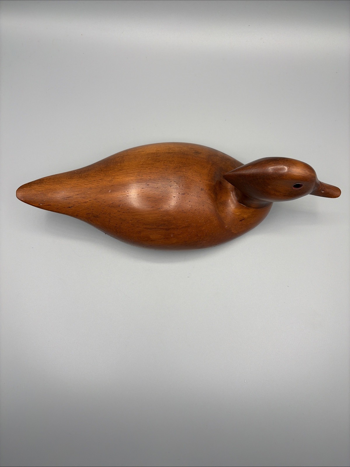 Vintage Handcarved Wooden Signed Don Bashore 1982 Wood Duck Decoy w/ Glass Eyes