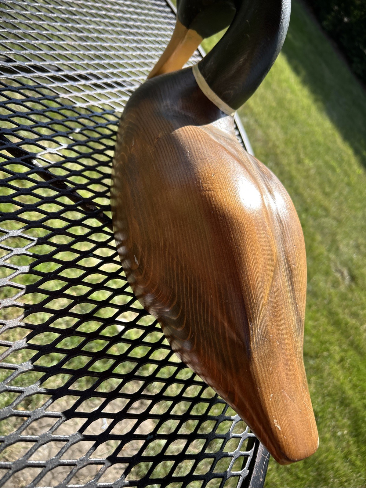 Excellent Condition Vintage Hand Crafted Wood Wooden Duck Decoy Folk Art Signed