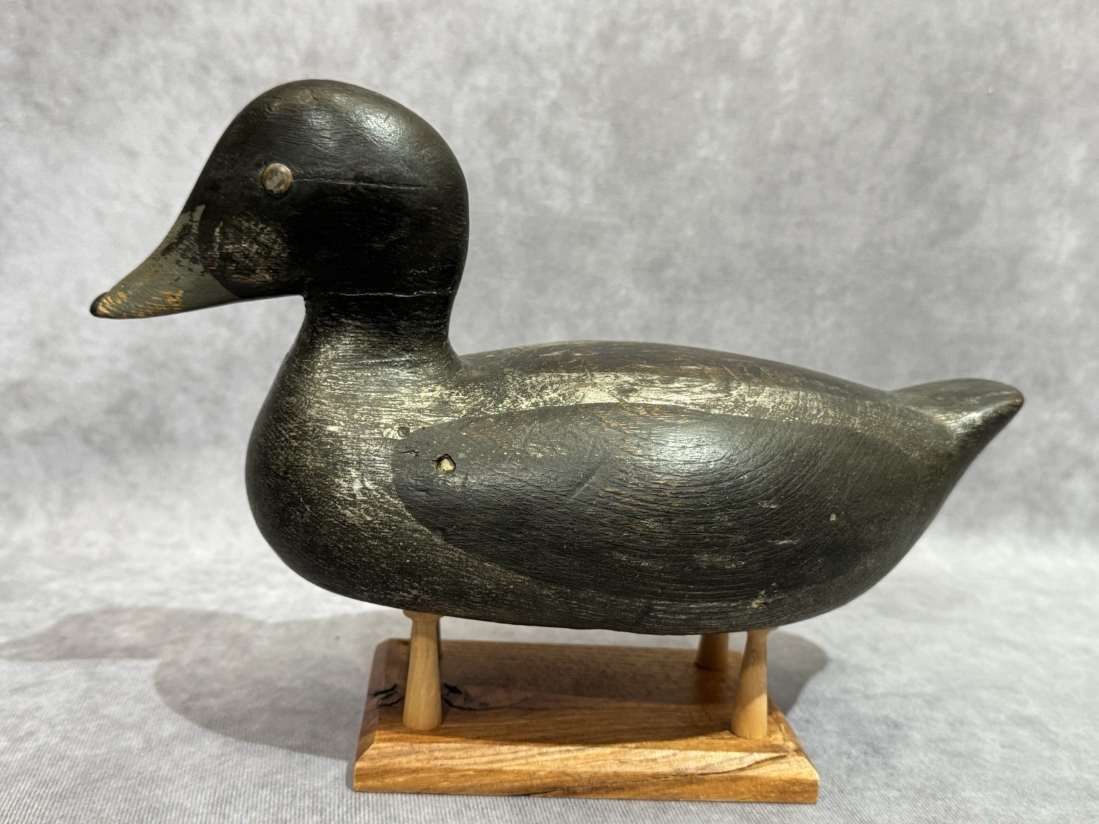Cool Vintage Goldeneye Drake Decoy – Great Character – NY/Canada – Tack Eyes