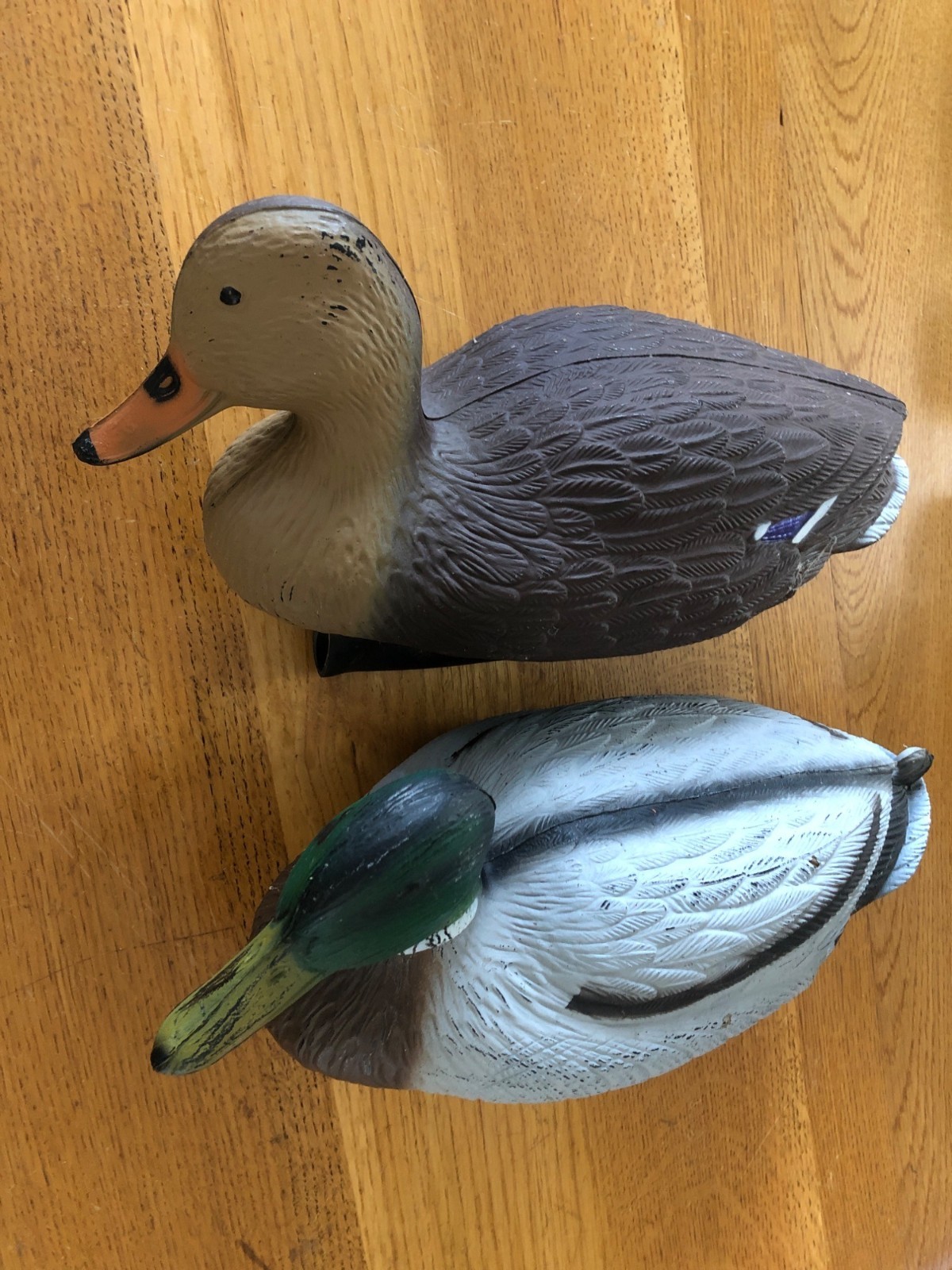 Vintage Flambeau Mallard Duck Decoy Pair – Male & Female Plastic Hunting Decor