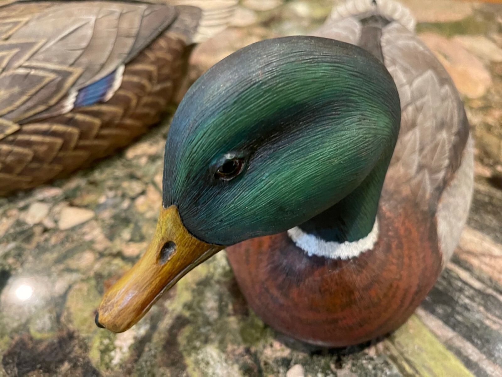 Hand carved duck decoys  Carved in White Pine by J Crum  Blowing Rock  N C