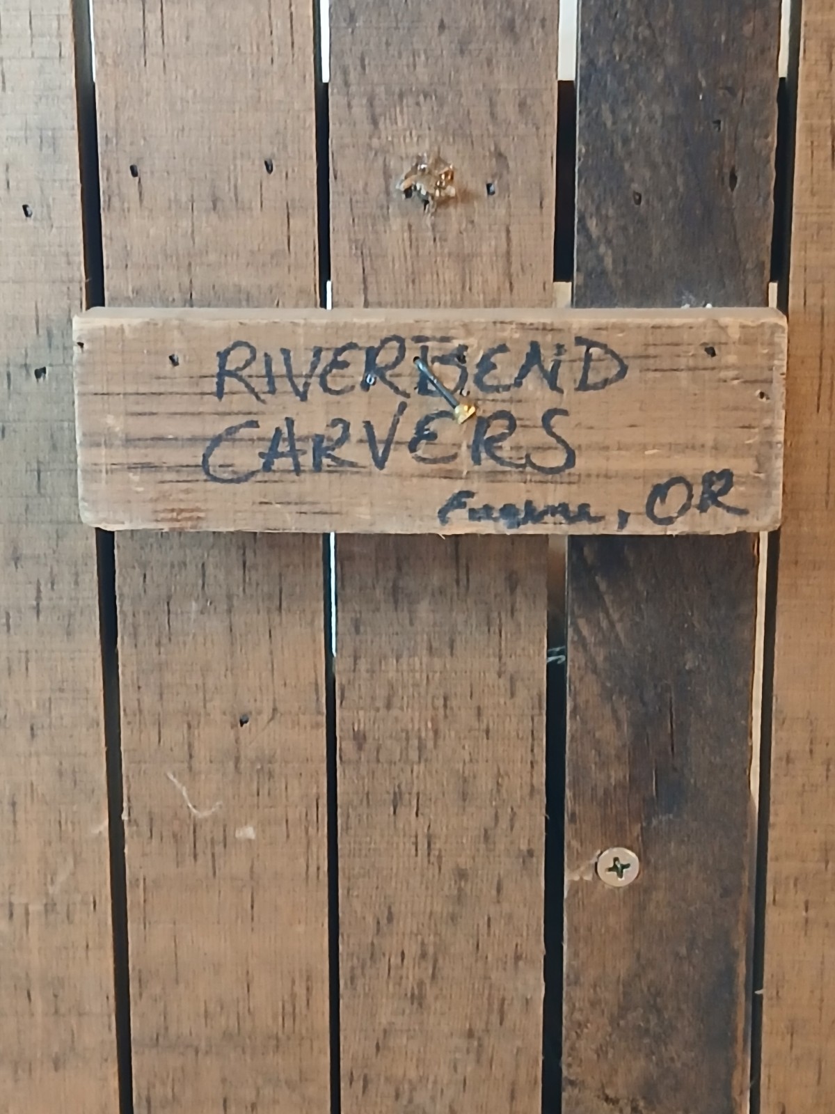 Riverbend Carvers “Hanging Duck Decoys on Cabin Door” Folk Art