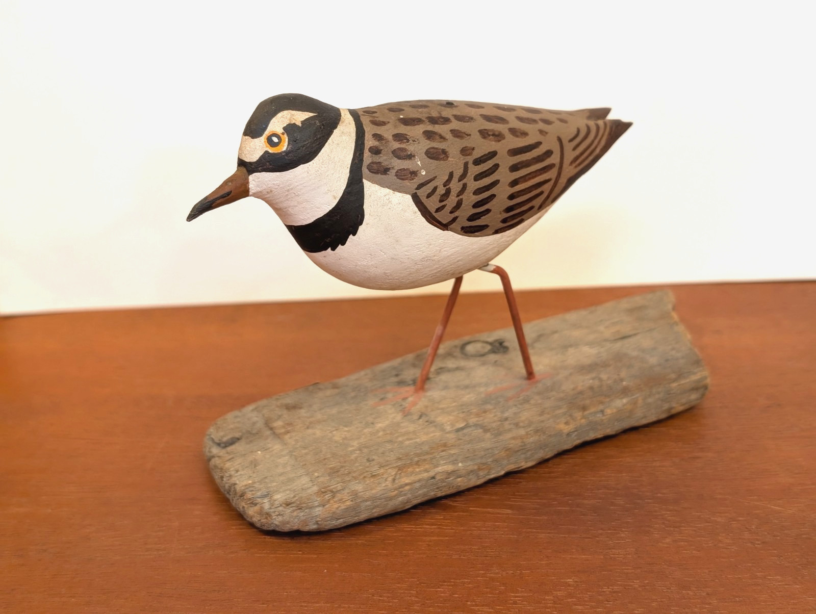 VTG Hand Carved Wood Shore Bird Decoy Semipalmated Plover Signed John Day