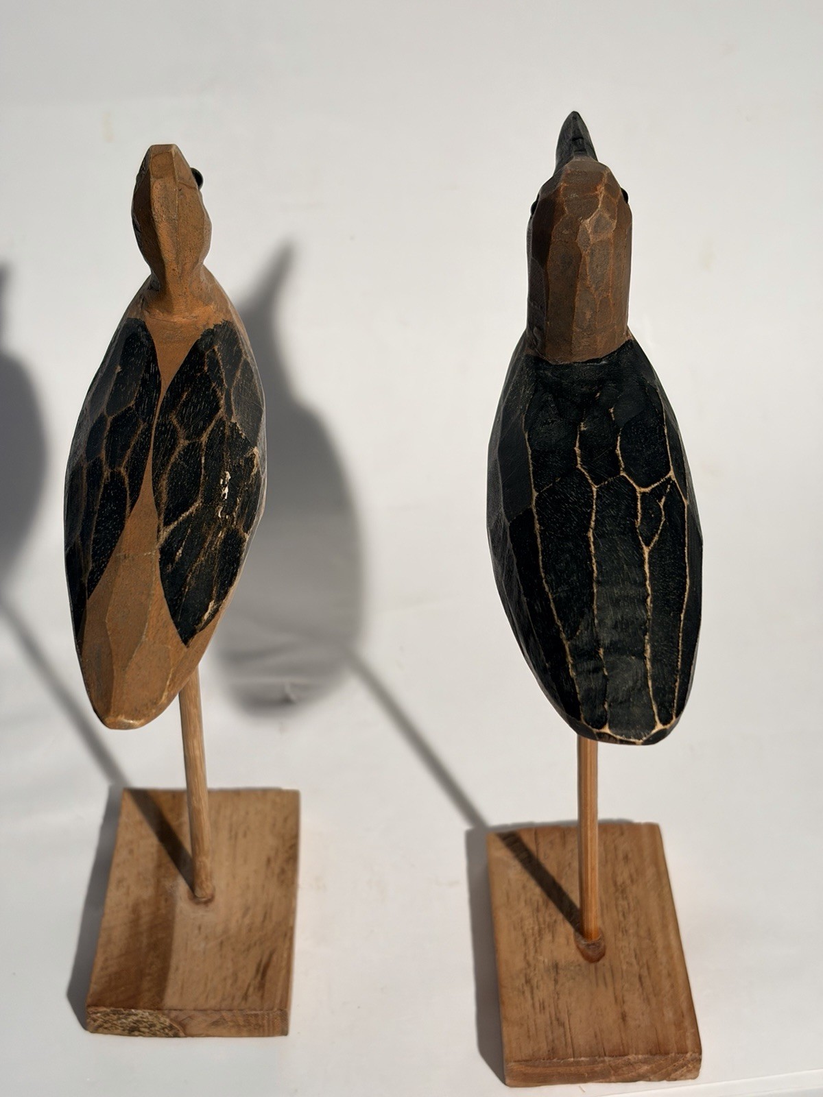 Vintage Hand Carved Wooden Shorebird Bird Decoy Nautical Folk Art Set