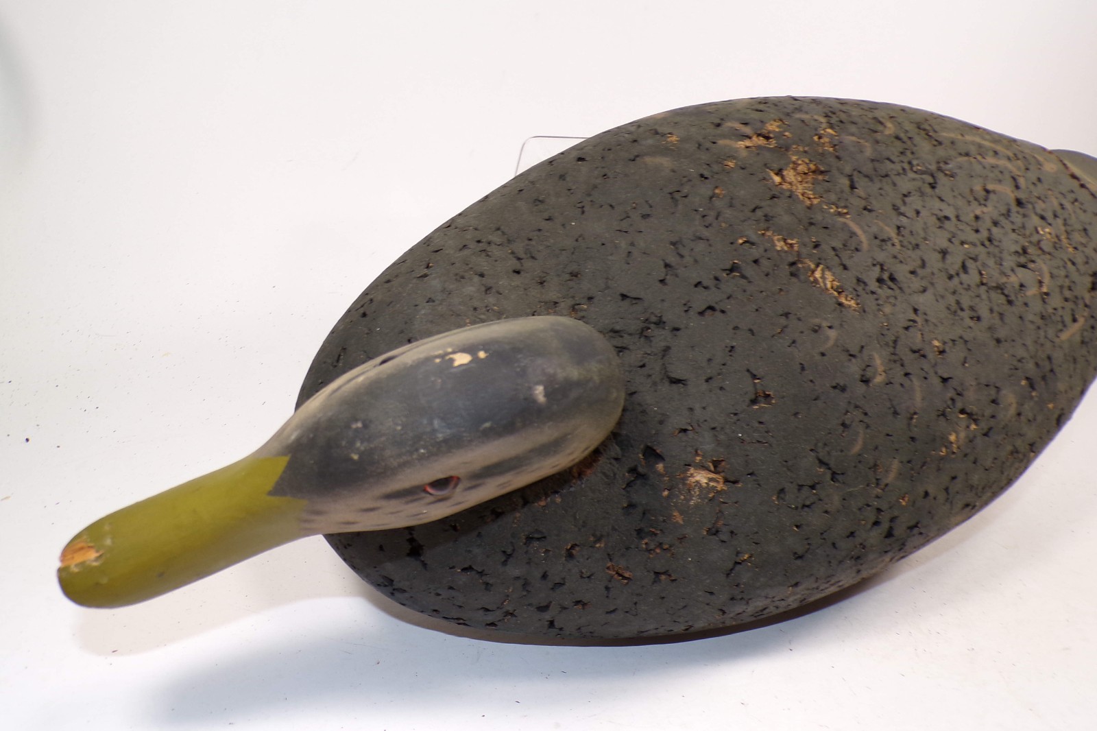 Vintage Cork Duck Decoys 1960s 18.5″L Body Black Displayed Only Hunting Shooting