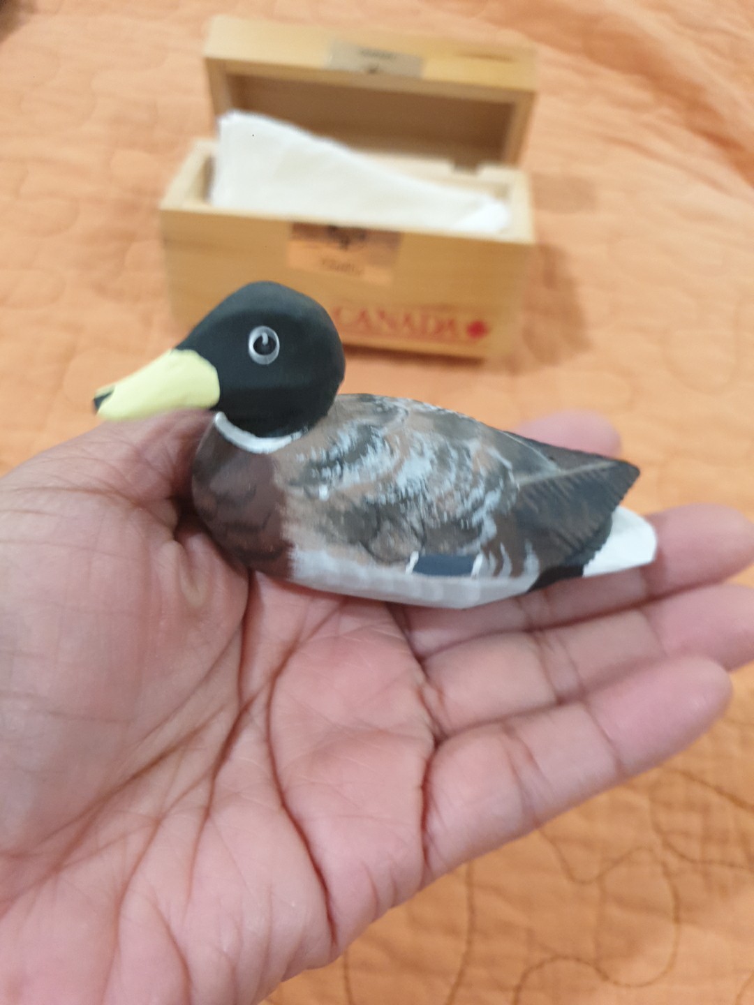 Vintage Robert Toussaint Quebec Miniature Goose Decoy