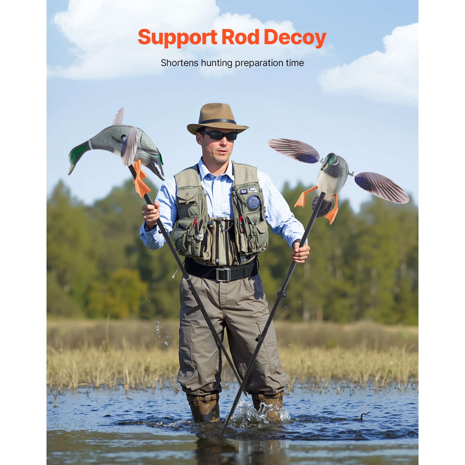 Uimoso Realistic Spinning Wing Teal Decoy for Outdoor Hunting, Single Pack
