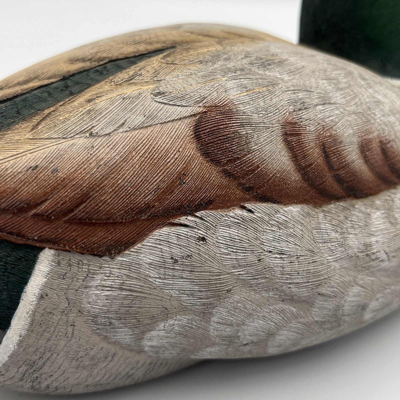 🦆 Signed Randy Tull Wood Carved Mallard Drake Duck Decoy 12″x5.5″x5.5″