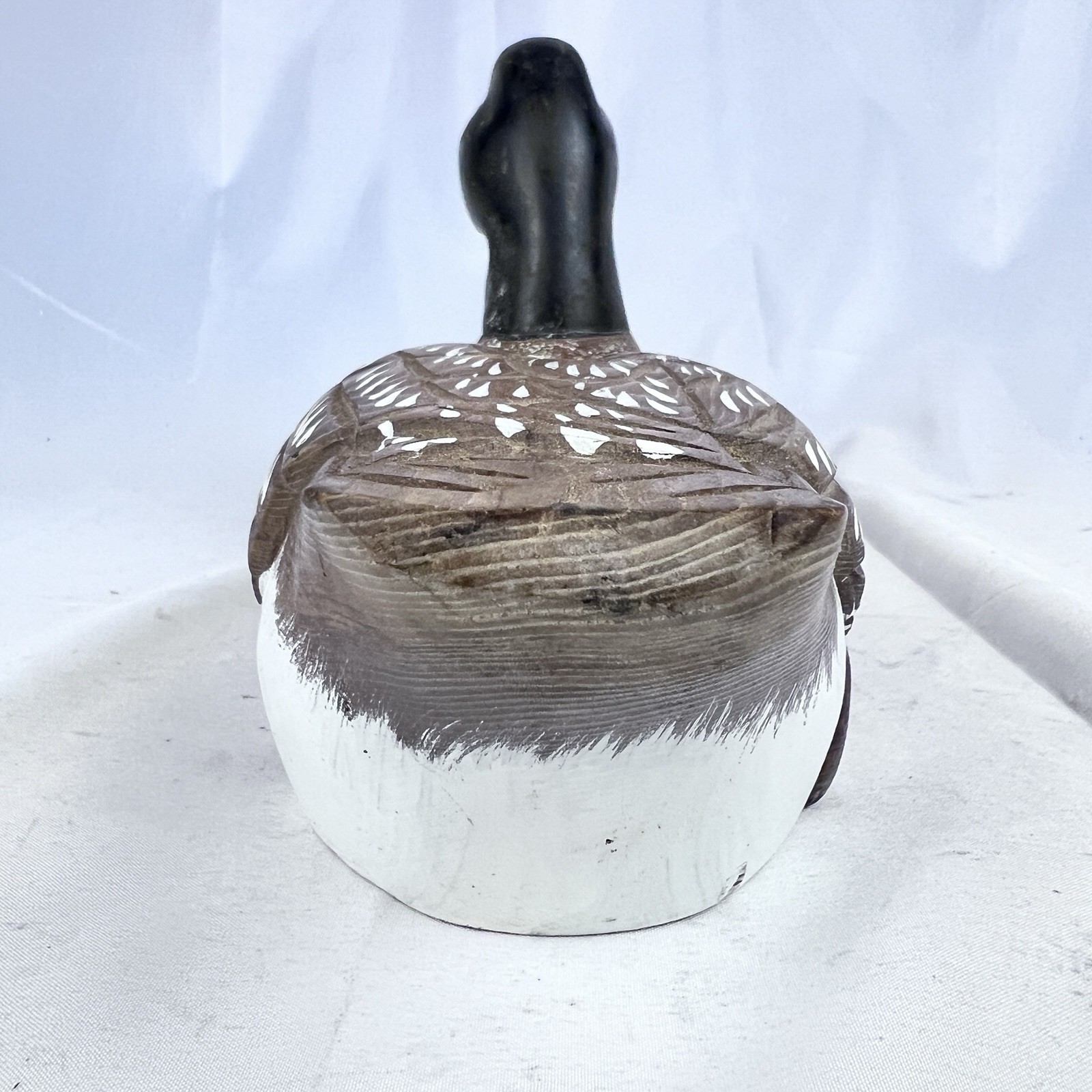 Vintage Hand Carved & Painted 14” Wooden Canadian Goose Decoy With Glass Eyes