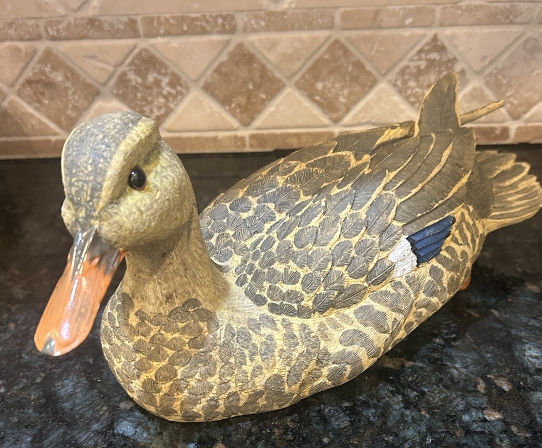 13″ Sam Nottleman Loon Lake Decoy Mallard Hen Duck Resin Sculpture Figurine