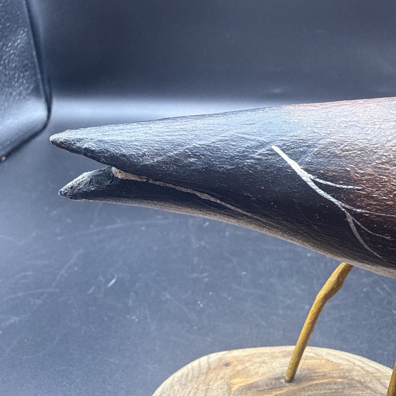 Vtg Canadian Artist Luc Cyr Hand Carved Wood Shorebird Decoy Semipalmated Plover