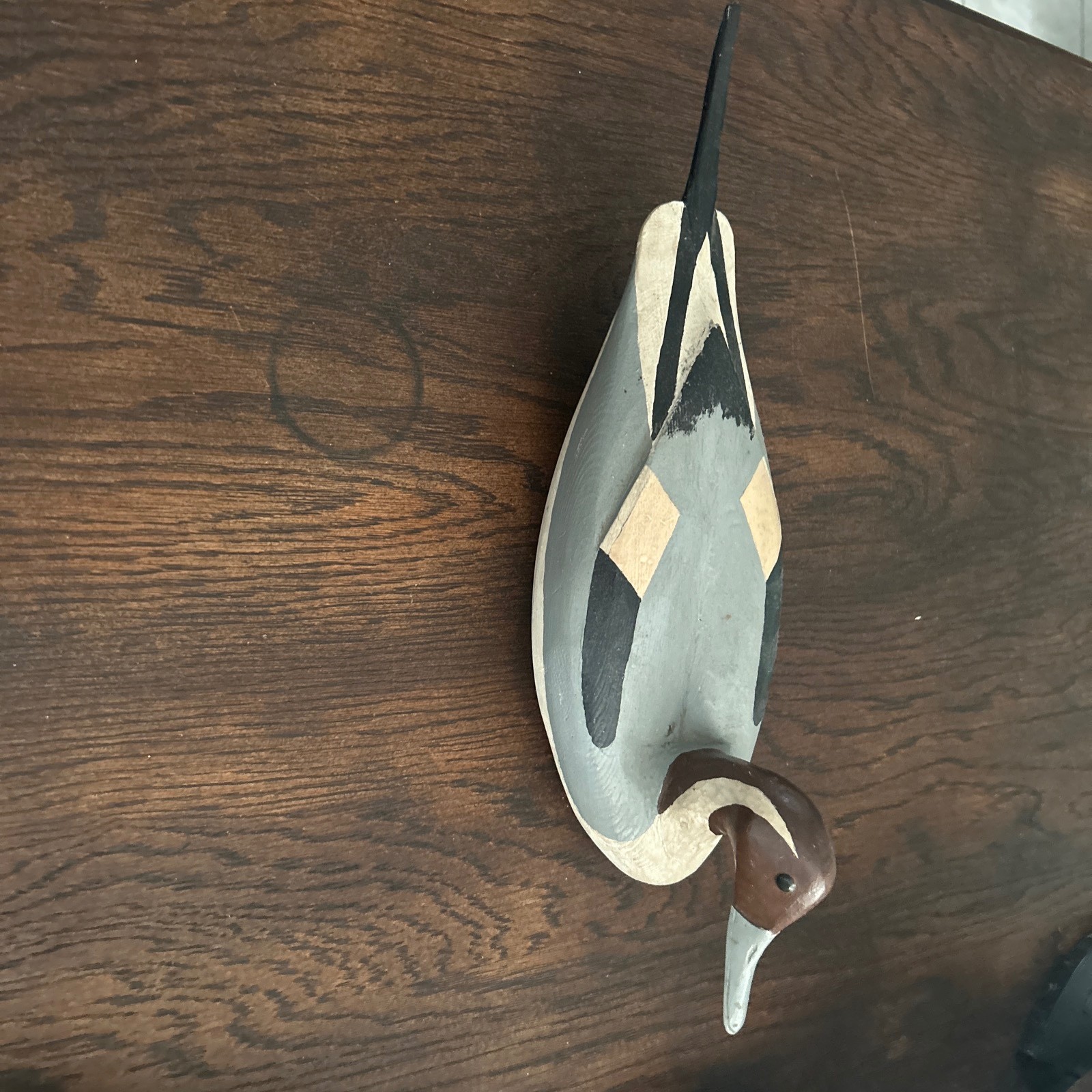 Hand-carved wooden duck decoy Pintail drake (male) $75