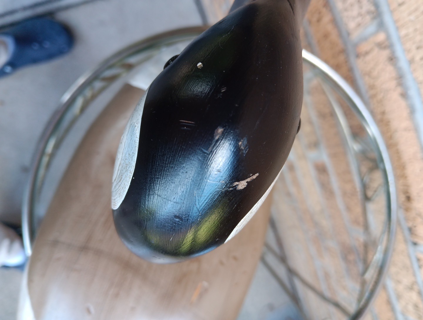 Signed G. Lowenthal Canadian Goose Painted Carved Wood Duck Decoy Glass Eyes