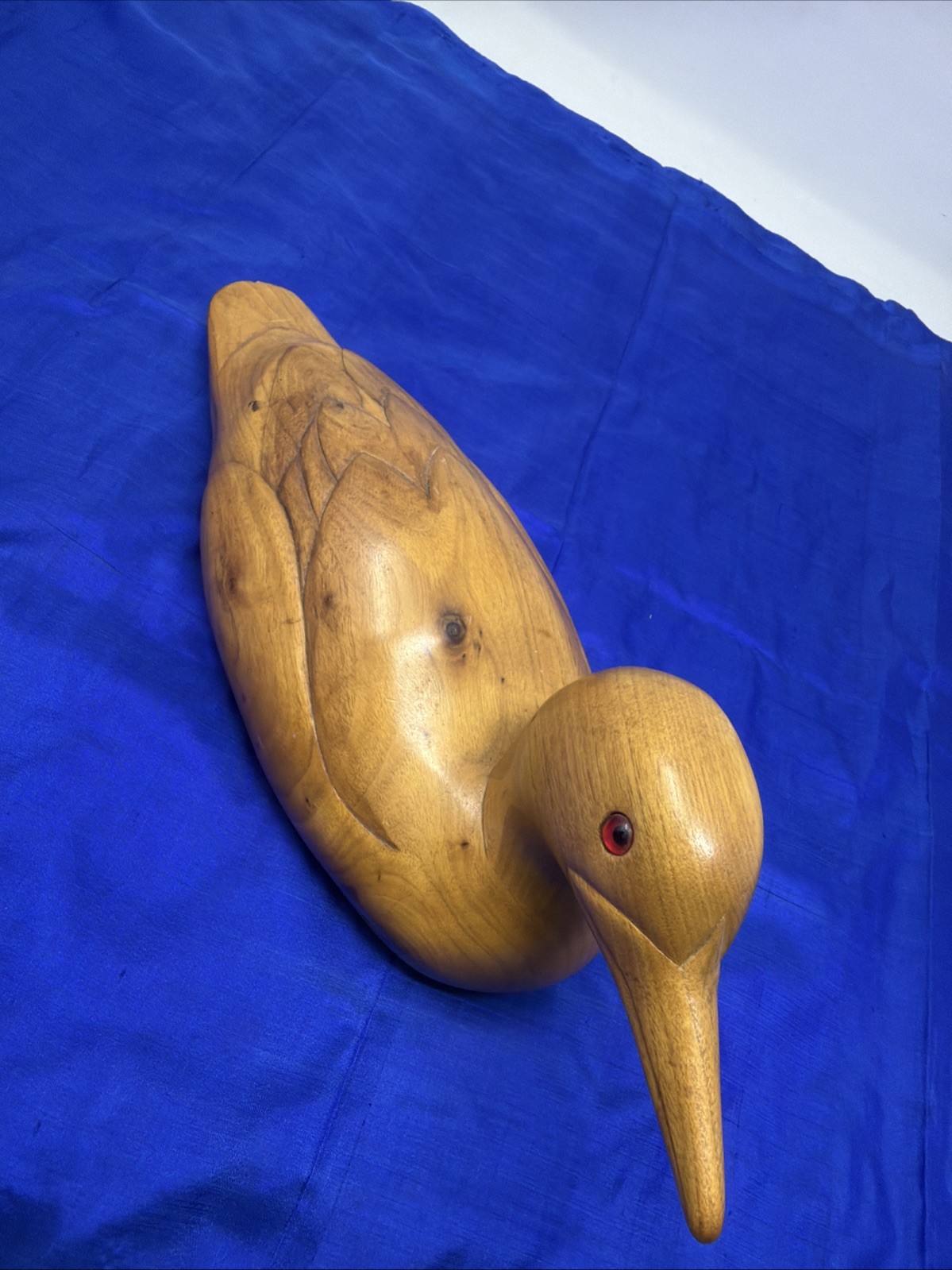 Loon Duck Decoy Hand Carved Inez Esse 1984 Wooden Bird Factory – Unpainted Blank