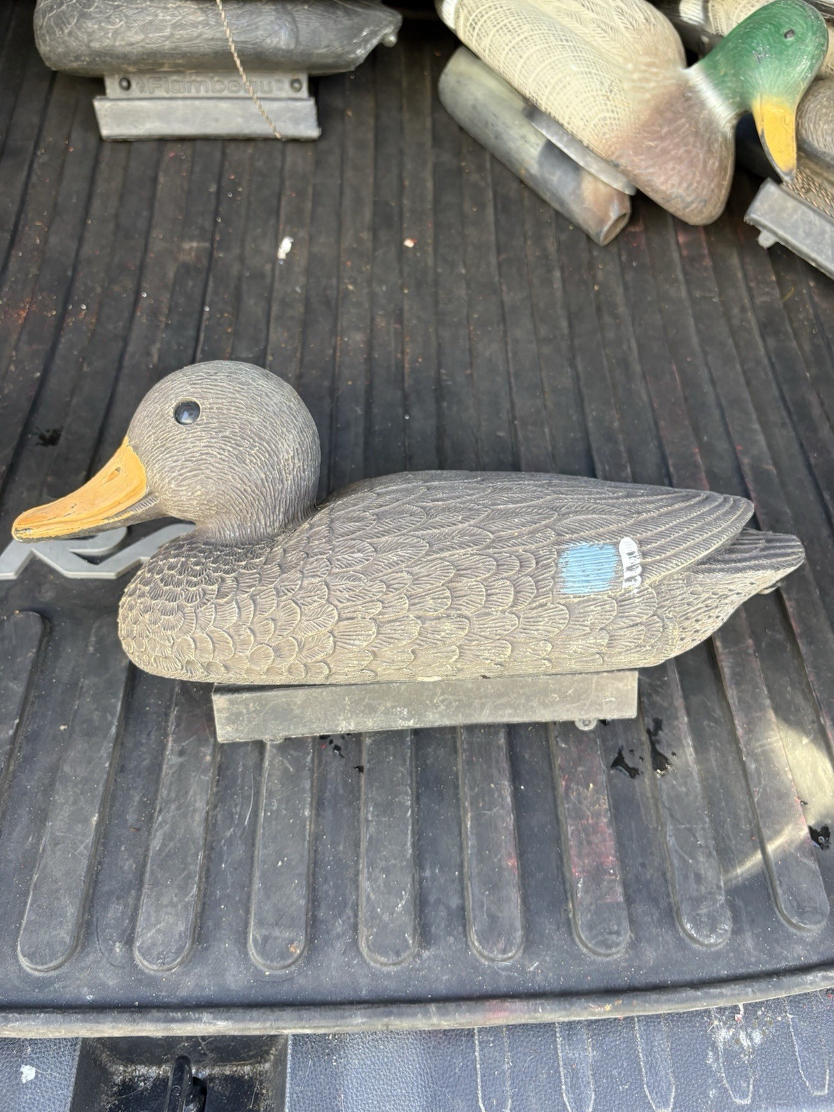 Flambeau Floating Mallard Duck Decoys w Line & Anchor Female Made In USA Decor