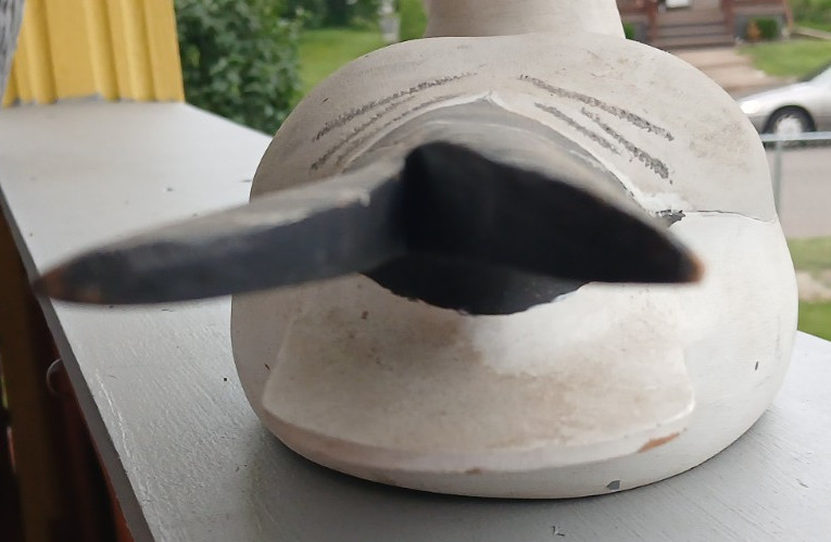Duck Decoy Hand Carved Painted / Damaged Beak / Glenn O. Watson, Akron, Ohio