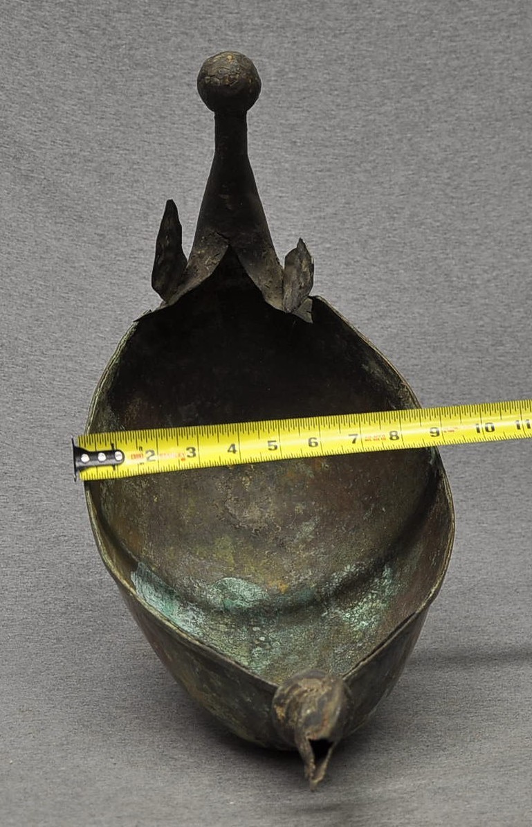 FANTASTIC VINTAGE COPPER SWAN BOWL HAND MADE EARLY 1800’S GREAT PATINA LARGE ORG