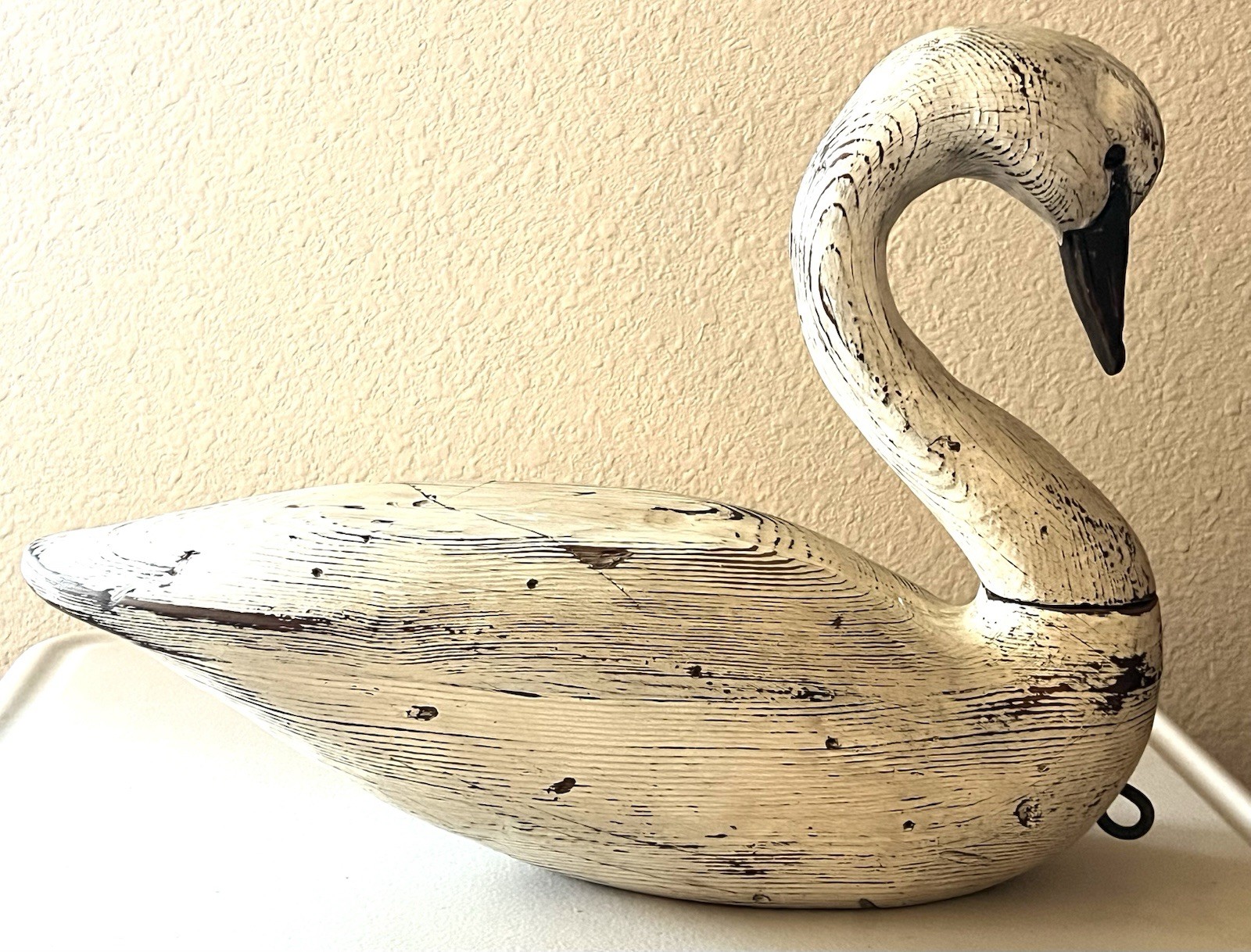 VTG T. J. Hooker Of Ducks Unlimited RARE Hand Carved Swan Duck Decoy SIGNED