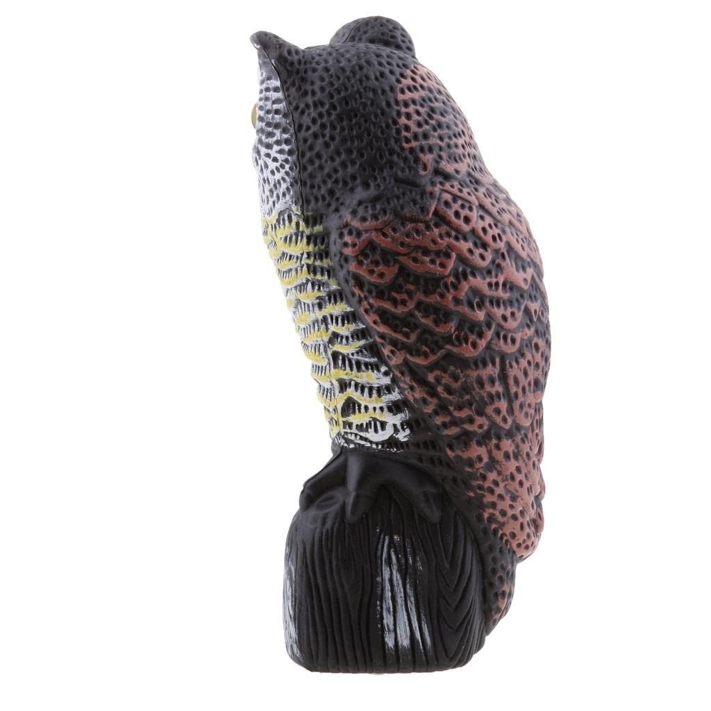Plastic Owl Decoy Bird Control Garden Yard Outdoor with Rotating Head