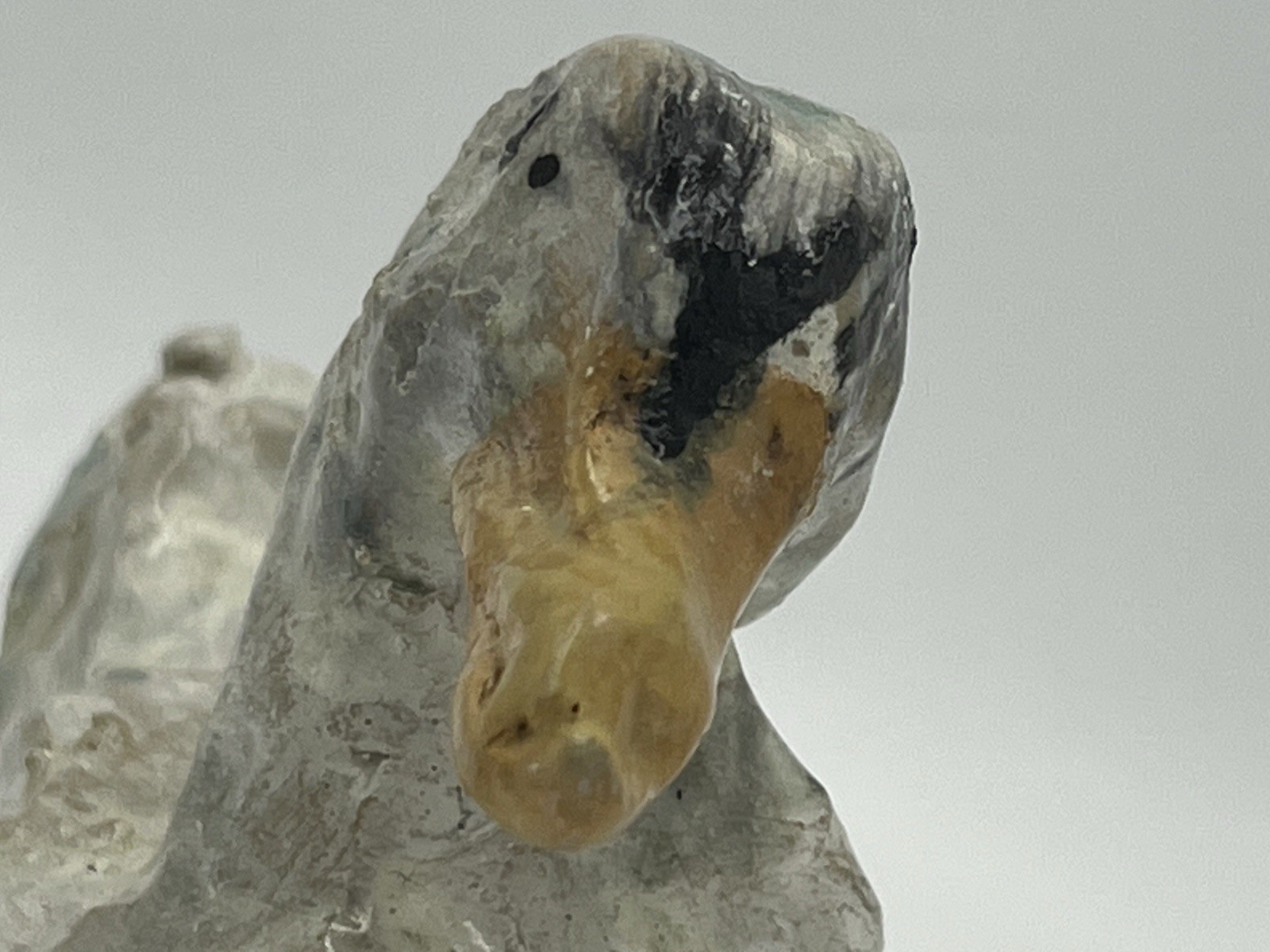Primitive Carved Stone Duck Handmade 6”x 3.75” Bird Water Fowl