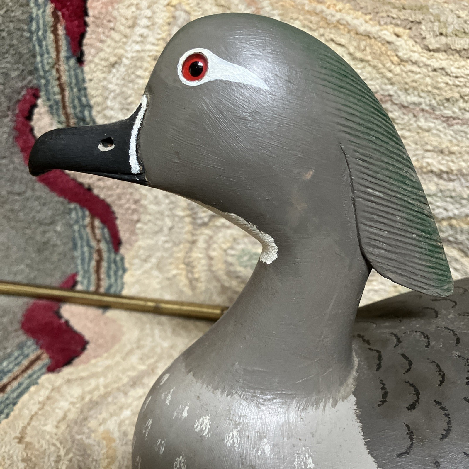 Duck Decoy Byron N Bruffee carved & Painted Folk Art Duck 14”