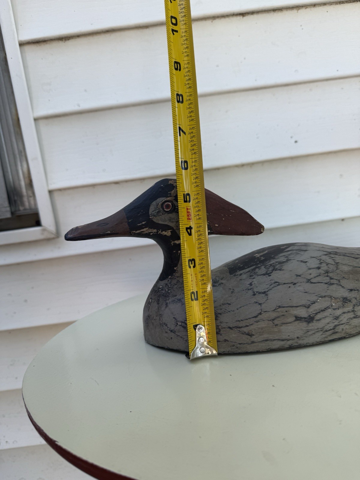 Vintage Hand Carved Wood Duck Merganser Decoy Unsigned Mancave Decor Lake01