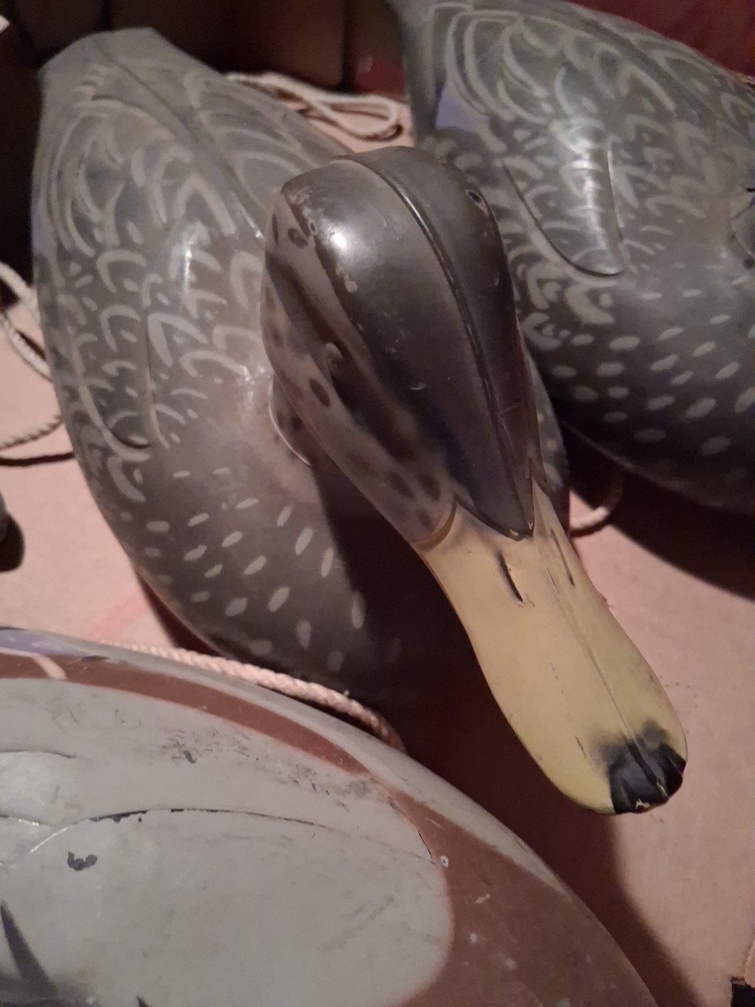 Vtg 3 Original ©1967 D9 Mallard Duck Decoys 2-Victor Hens & Drake Woodstream.