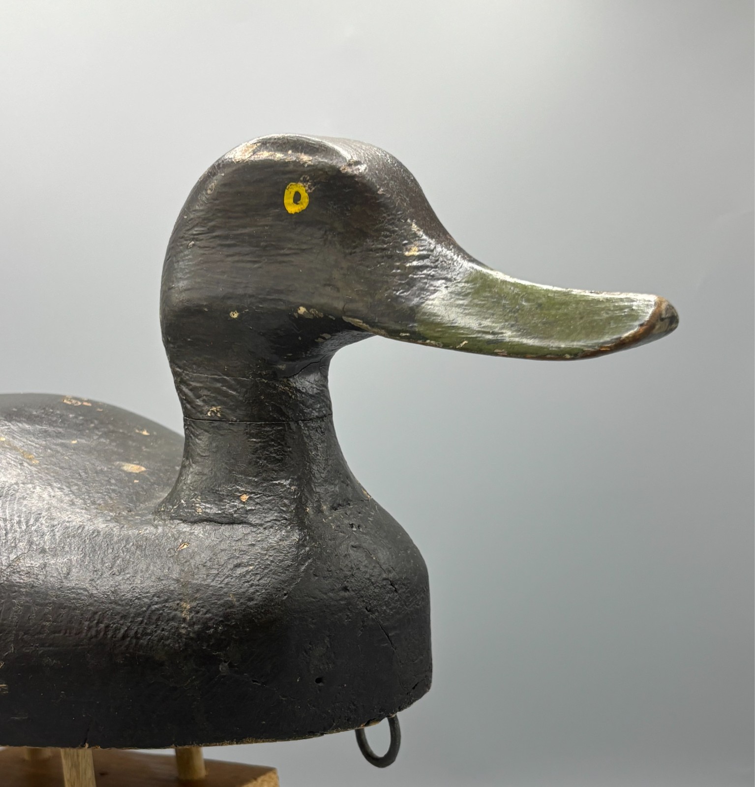 WORKING BLACK DUCK ATIQUE WOODEN DECOY IN **ORIGINAL PAINT**