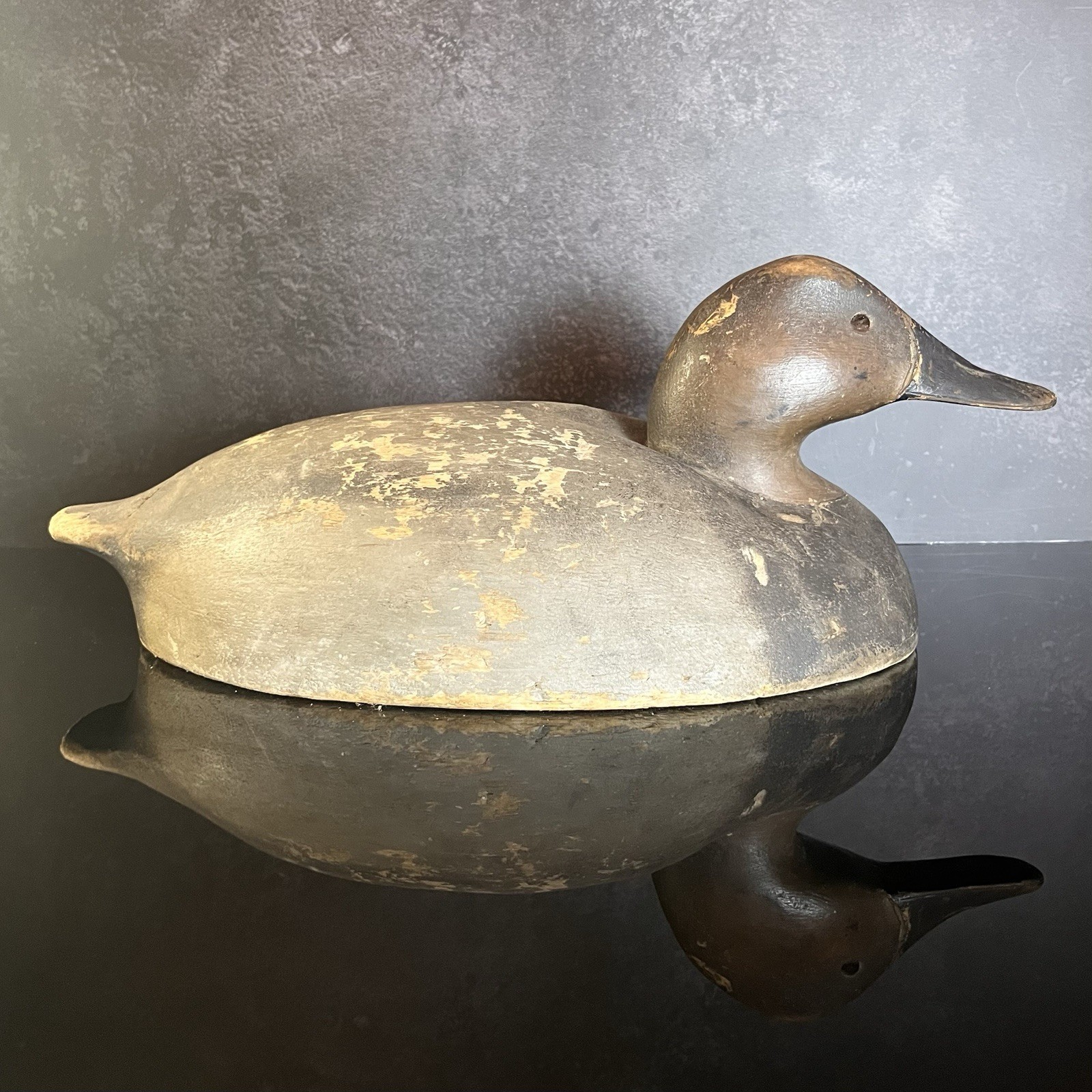 Antique/Vintage Hand Painted Carved Wooden Duck Decoy – 14in Long