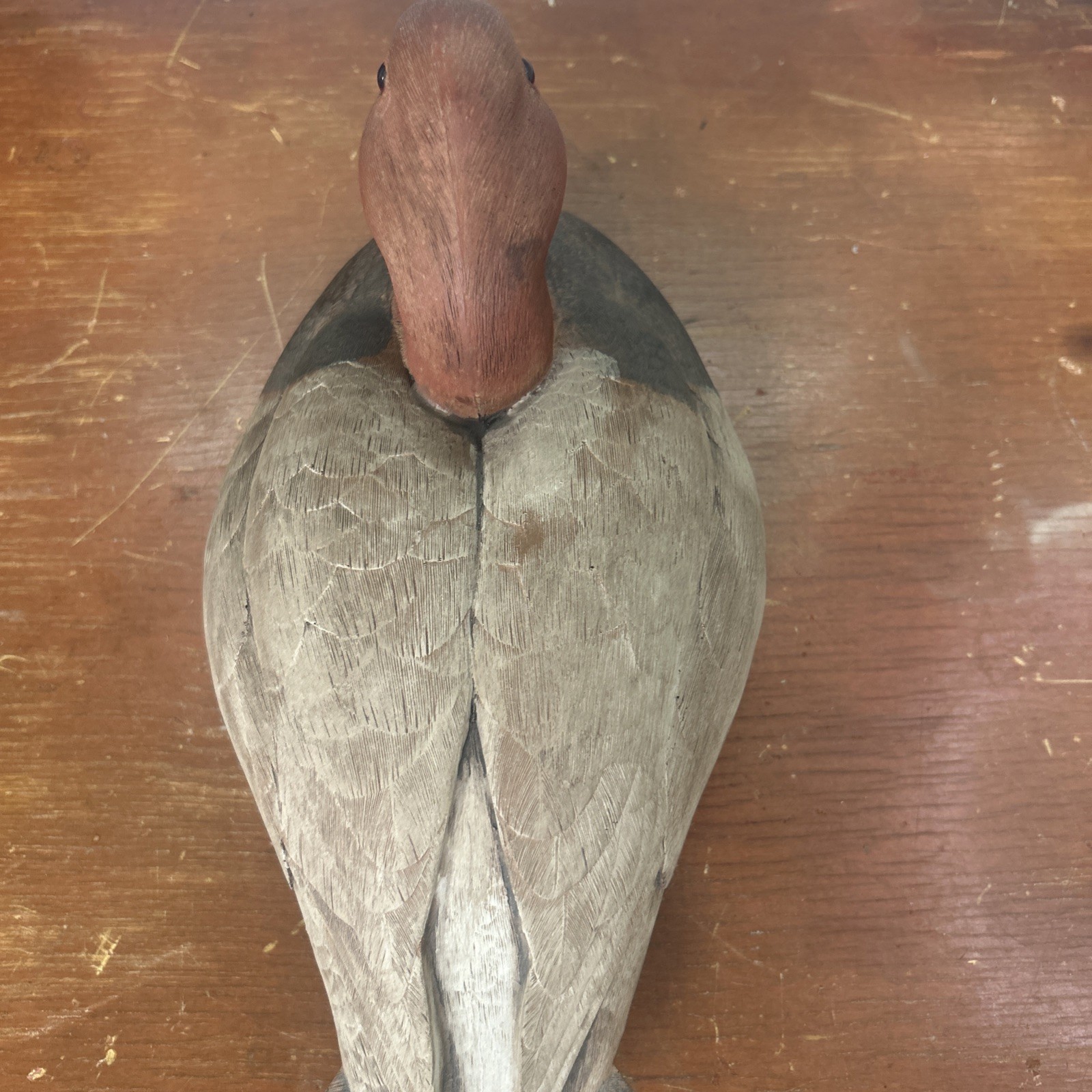 Vintage 1984 M Jones Signed Hand Carved Canvasback Drake Duck Decoy Folk Art