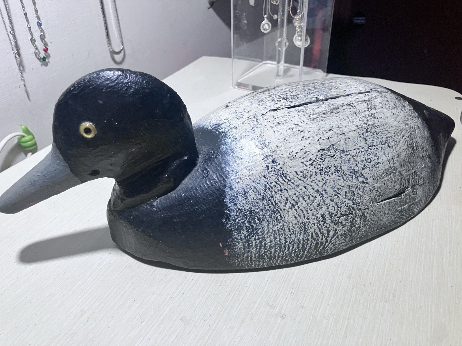 Hall Blue Bill Wood Duck Decoy Solid Body Antique Vintage ca. 1930