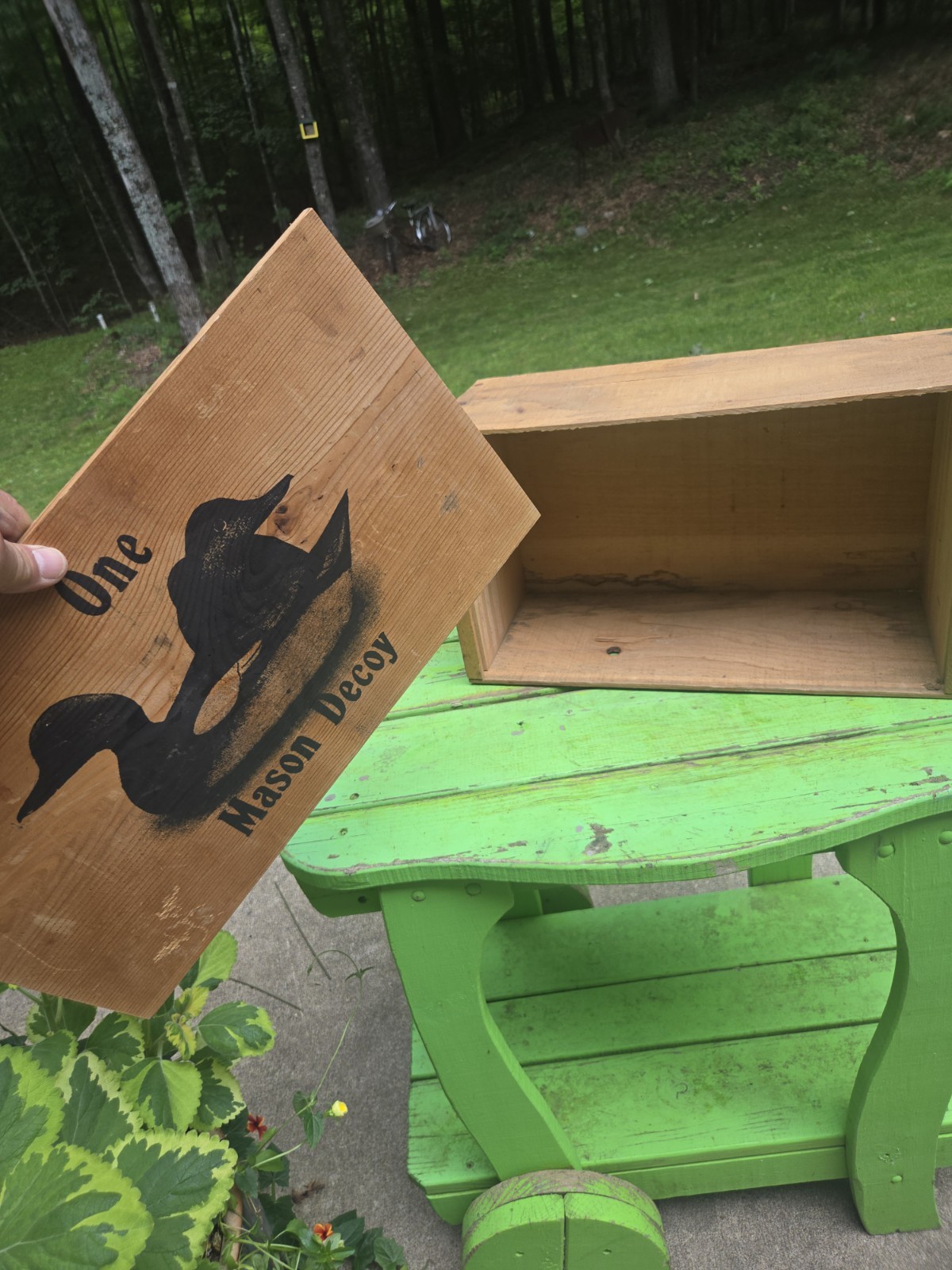 Vintage One Mason Duck Decoy Wood Shipping Crate 19 1/2″× 11 1/2″× 8″