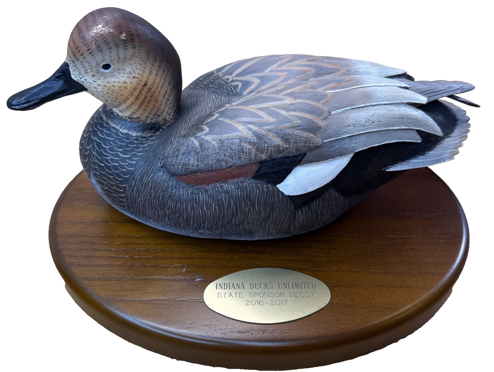 Indiana Ducks Unlimited State Sponsor Decoy Plaque 2016-2017 ￼