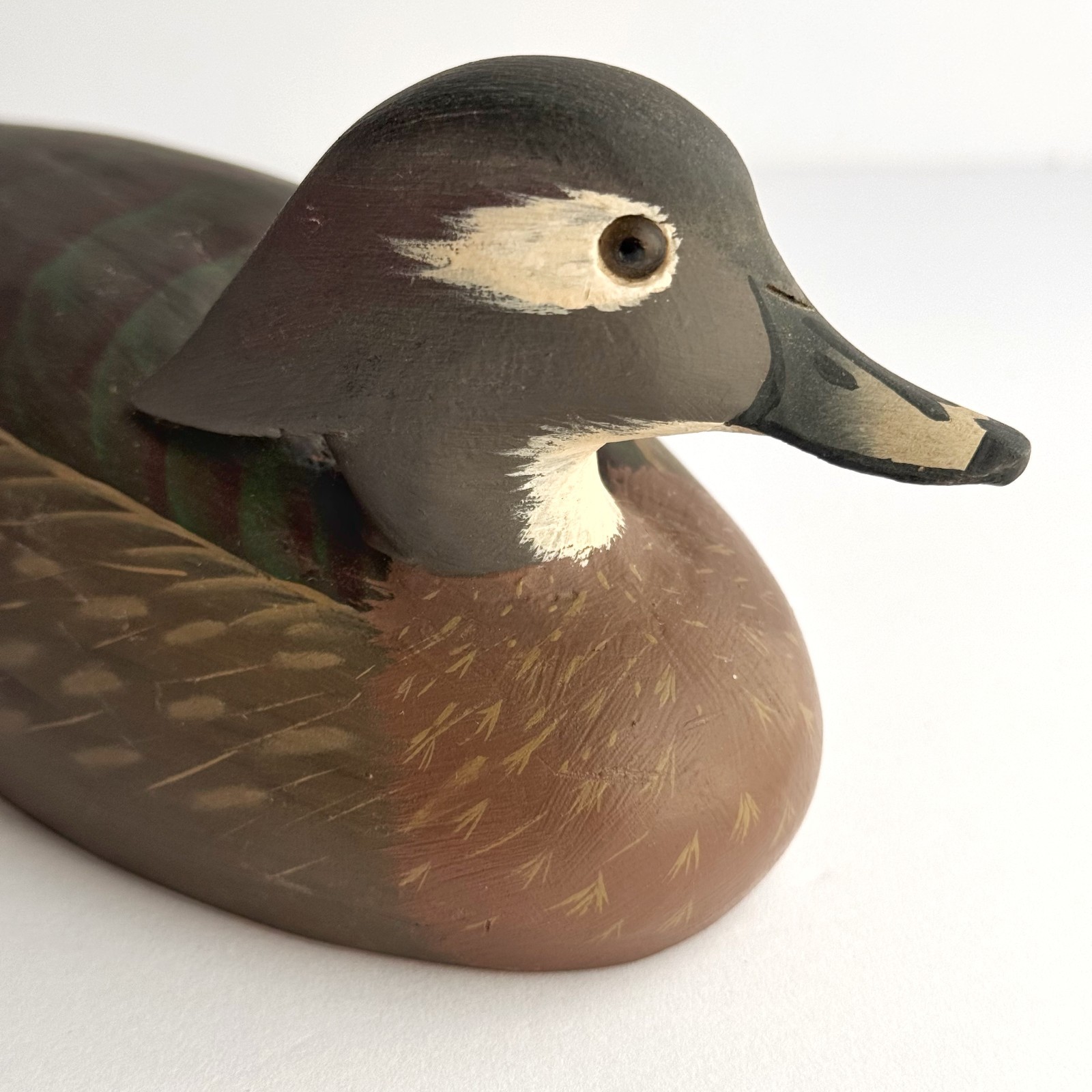 1969 Dan Brown Carved Wooden Duck Decoy Salisbury Maryland Signed & Dated