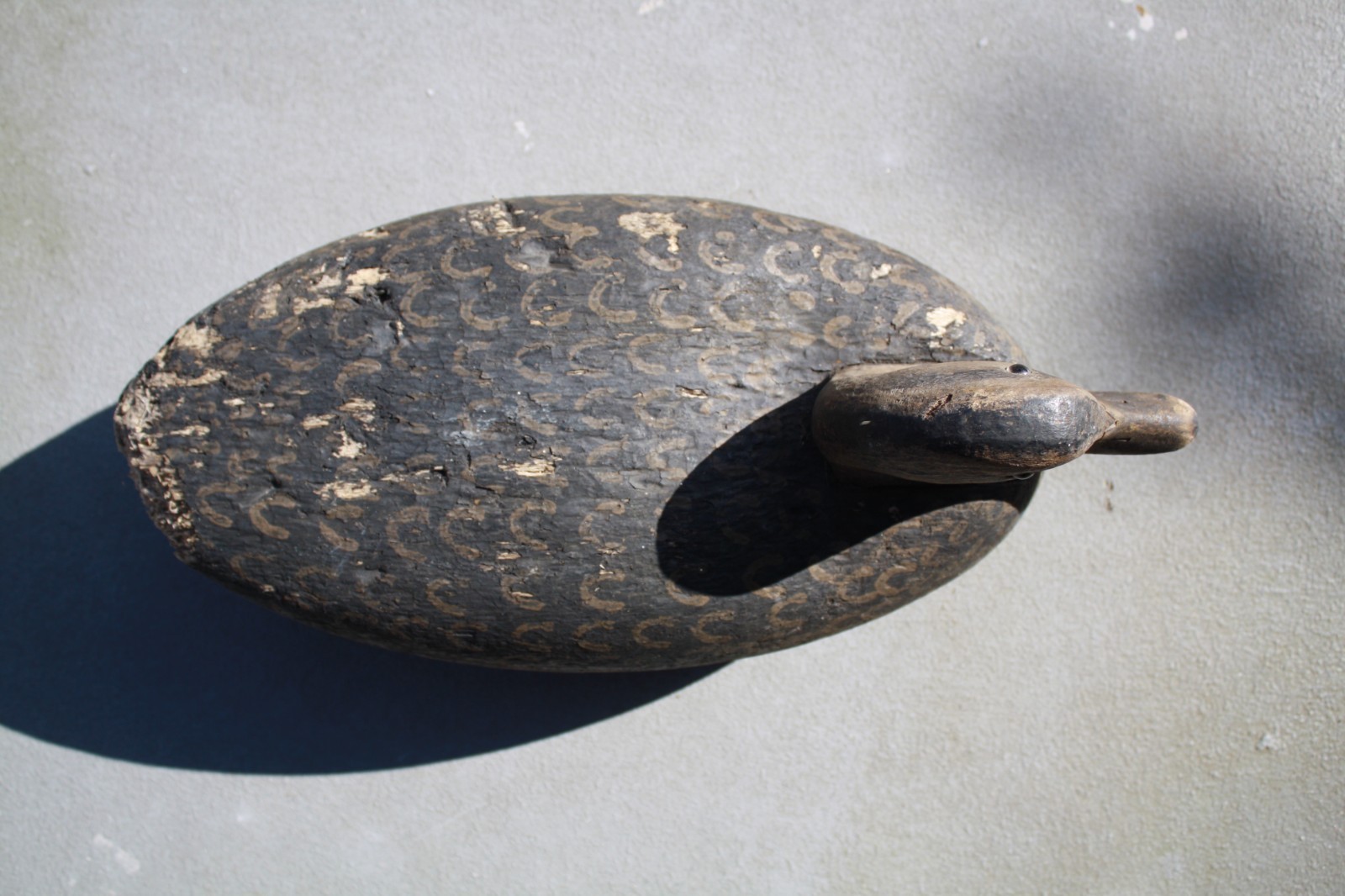 Black Duck decoy Wildfowler?, Glass eyes, cork body, repaint.