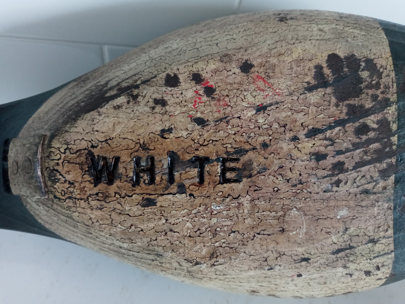 Canadian Goose Wood Decoy Signed White 13x6x5.5″