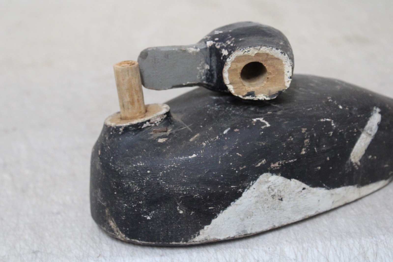 Vintage Wooden Duck Decoy Antique Solid Body Wood Removable Head NS