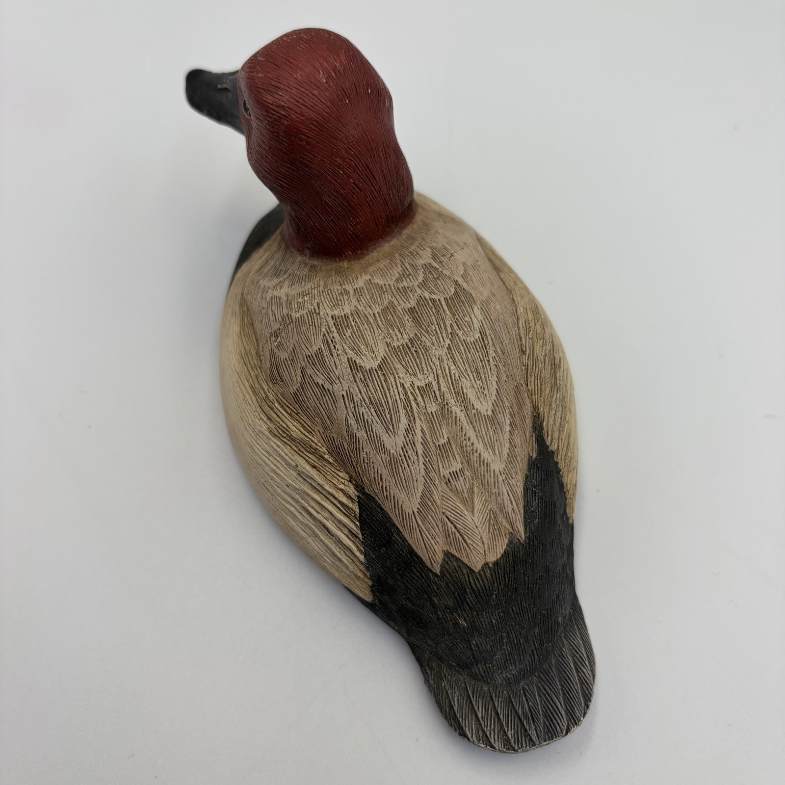 Hand Carved Wood Canvasback Duck Decoy MD 1989 Signed J.R. Williams Glass Eyes