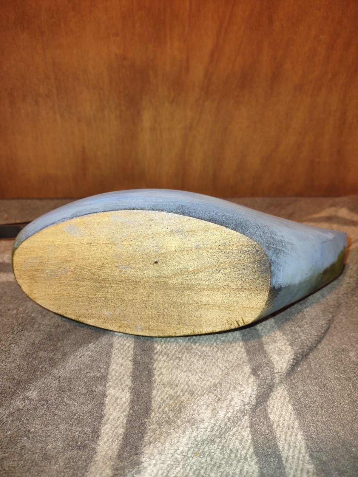 vintage Mallard duck decoy, hand painted duck scene unsigned