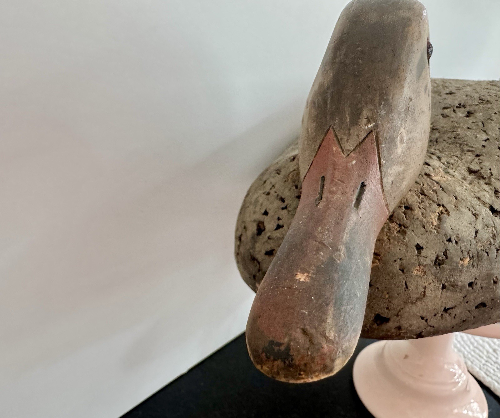 Vintage Cork Mallard George Soule Decoy? Glass Eyes Wood Head 1950s- 60s 21 Inch