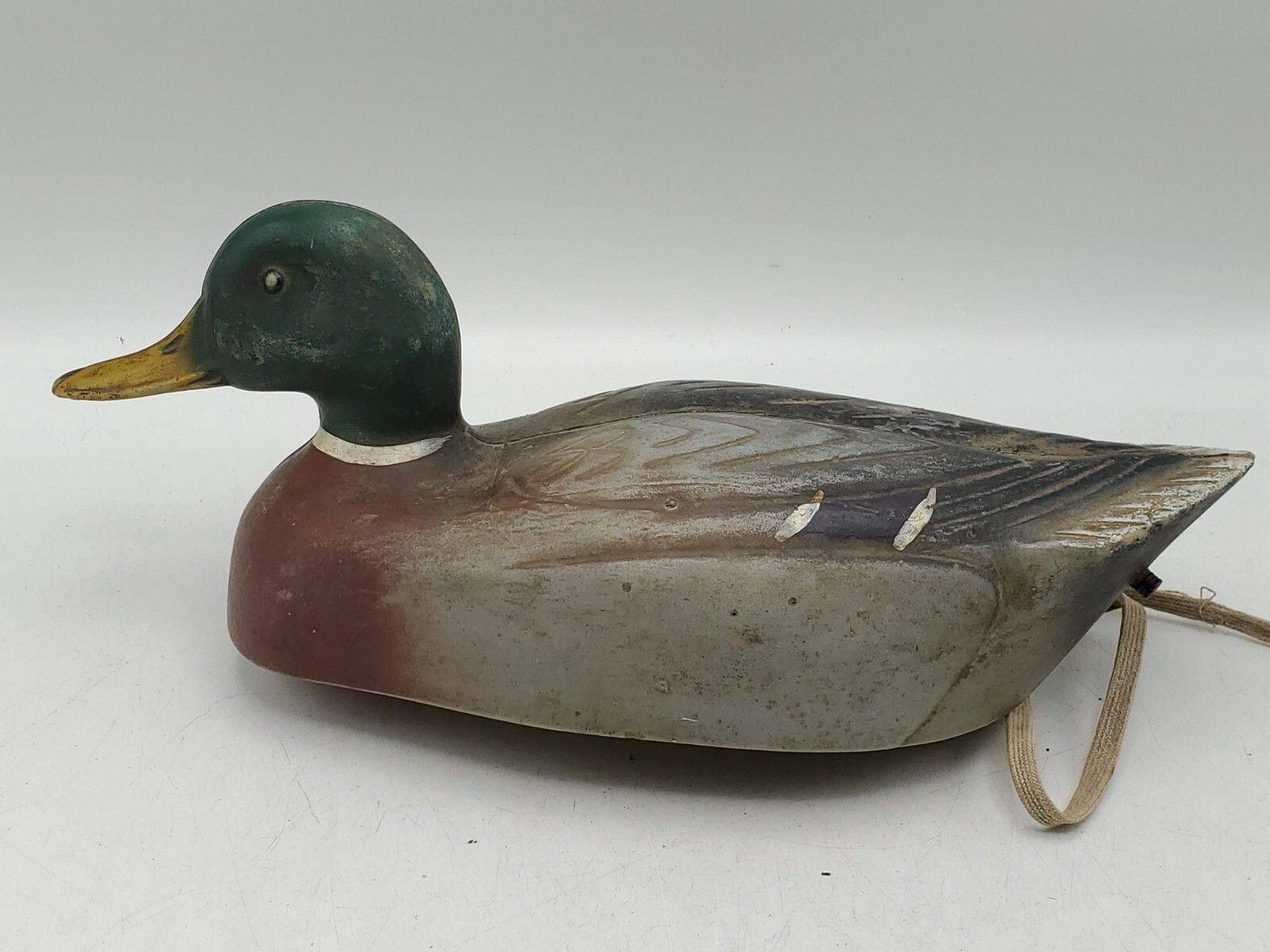 Vintage Plasti Duk Male Mallard Duck Decoy S10 w/ Weight Neumann & Bennetts Inc.
