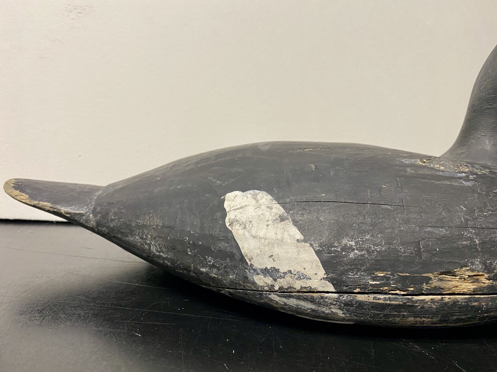 White-winged Scoter Duck Decoy, Vintage, Wood, Nailed in Head Set, Unsigned