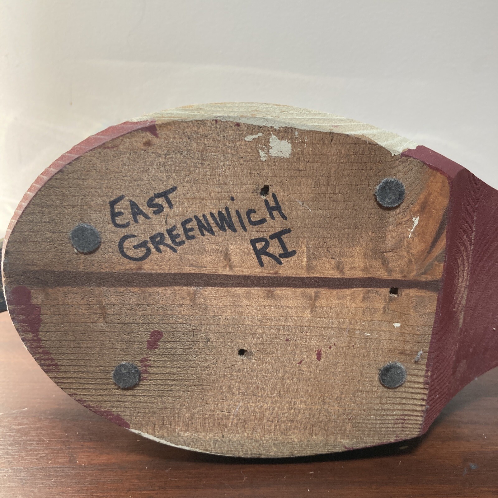 Primitive Solid Body Decoy, Swivel Head Distressed Hand Made East Greenwich RI